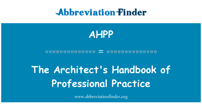 AHPP: Architektův Handbook odborné praxe