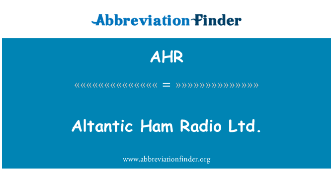 AHR: Atlantských Ham Radio S.r.o.