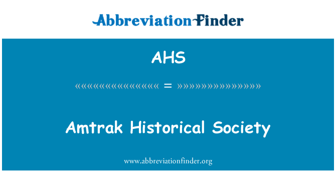 AHS: Amtrak Historical Society