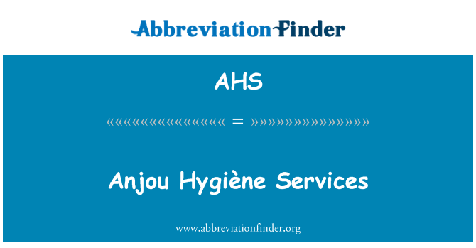 AHS: 앙 주 Hygiène 서비스