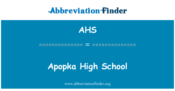 AHS: Apopka High School secundaria
