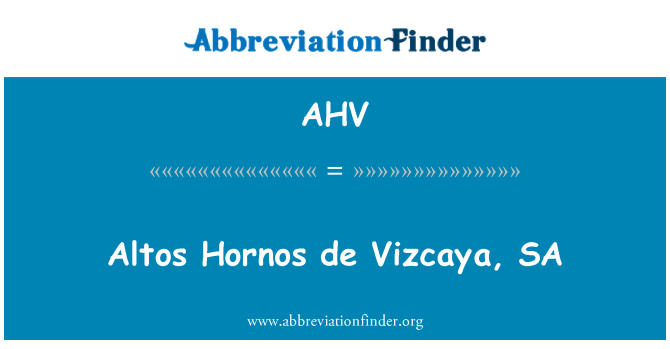 AHV: Altos Hornos de Vizcaya, SA