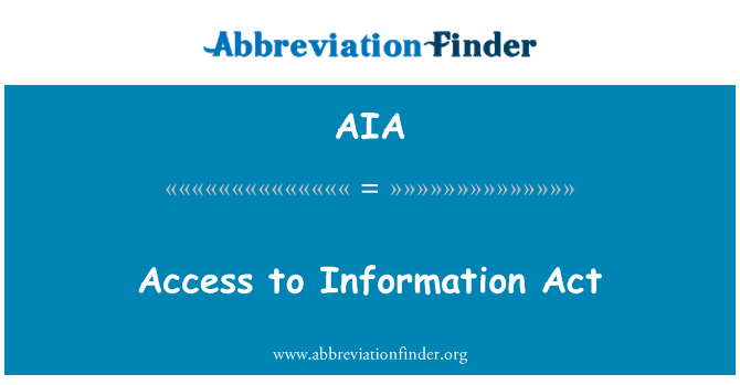 AIA: Accesul la informaţii Act