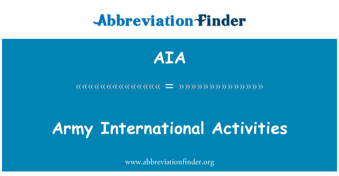 AIA: Leger internationale activiteiten
