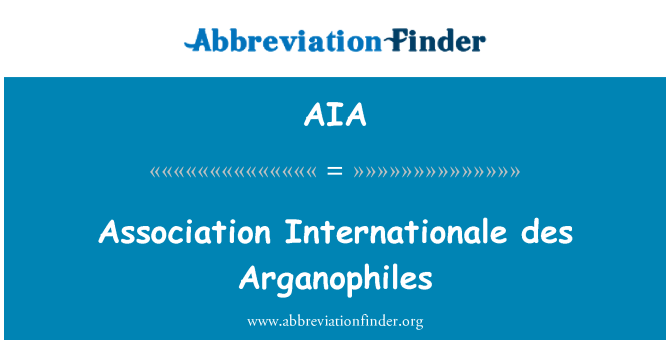 AIA: Association Internationale des Arganophiles