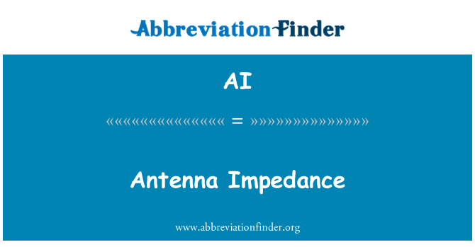 AI: Impedanca antene