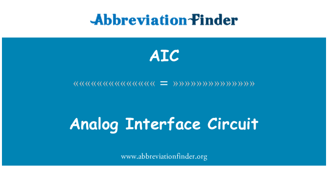 AIC: Analoga gränssnittet krets