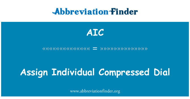 AIC: Määrata üksikute tihendatud Dial