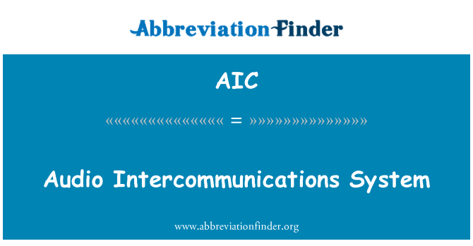 AIC: Audio Intercommunications systém