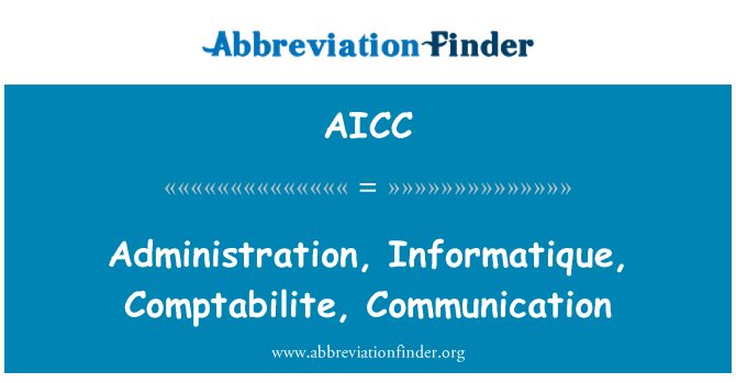 AICC: 通信管理,信息,Comptabilite