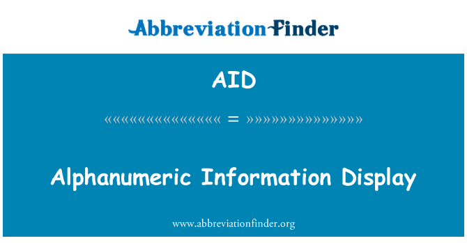 AID: Alfanumerikus információk jelennek meg