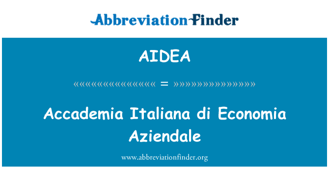 AIDEA: Accademia Italiana di Economia Aziendale