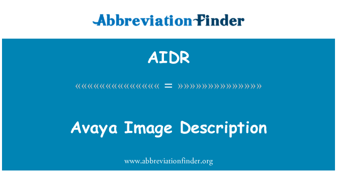 AIDR: คำอธิบายรูปภาพอะวายา
