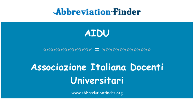 AIDU: Associazione Italiana Docenti Universitari
