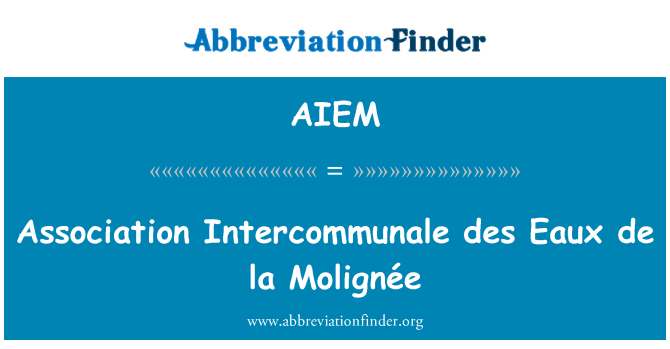 AIEM: Асоциация Intercommunale des Eaux де ла Molignée