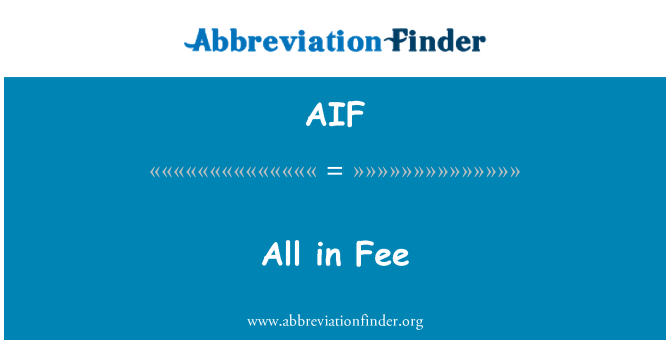 AIF: Vše v ceně