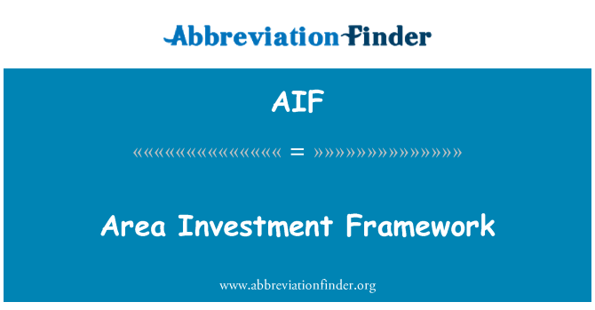 AIF: Gebied investeringskader