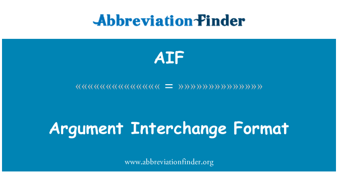 AIF: Argumentet Interchange Format