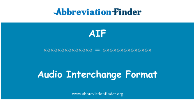 AIF: Format d'intercanvi d'àudio