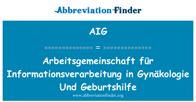 AIG: Für Arbeitsgemeinschaft Informationsverarbeitung в Gynäkologie Und Geburtshilfe