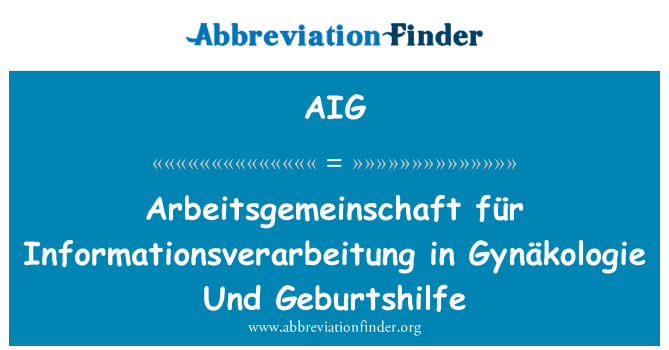 AIG: أربيتسجيمينشافت für إينفورماتيونسفيراربيتونج في Gynäkologie Und جيبورتشيلفي