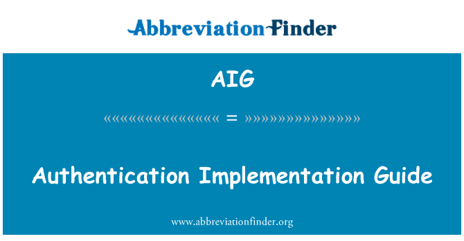AIG: Příručka pro implementaci ověřování