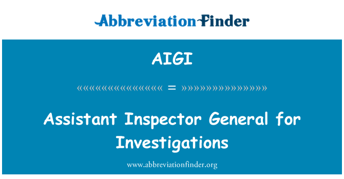 AIGI: Assistant Inspector General for Investigations
