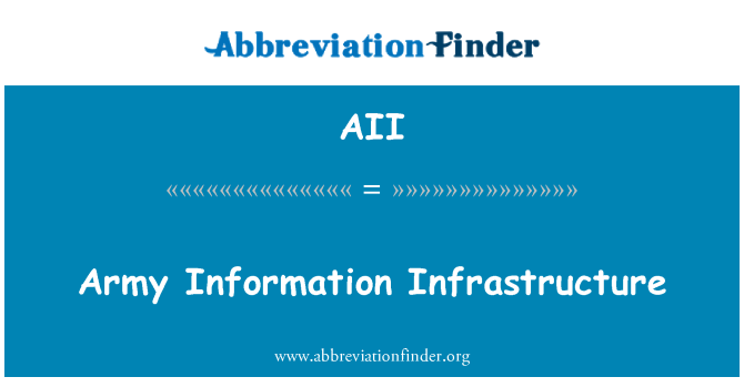 AII: 军队信息基础设施