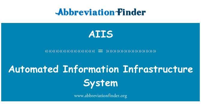 AIIS: System seilwaith gwybodaeth awtomataidd