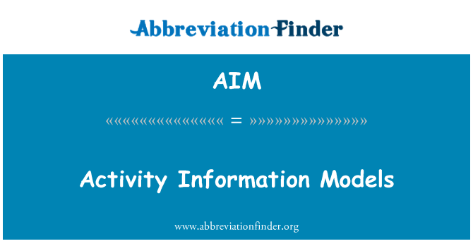 AIM: Activity Information Models