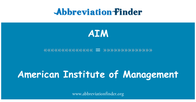 AIM: American Institute of Management