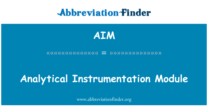 AIM: Analitikai műszerek modul