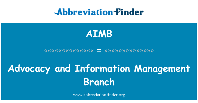 AIMB: وکالت اور معلومات کا انتظام شاخ