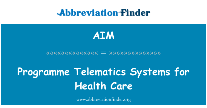 AIM: Program telematické systémy pro zdravotní péči