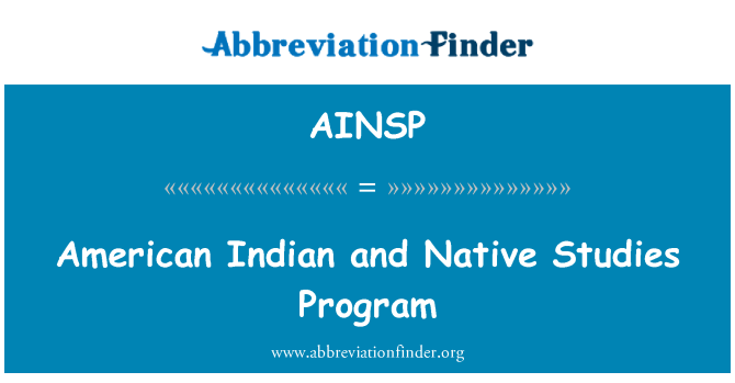 AINSP: Índios americanos e nativos estudos programa