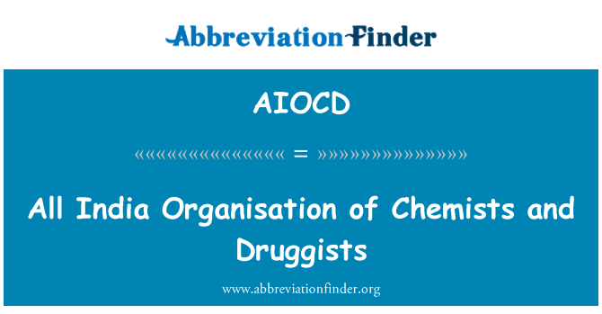 AIOCD: Wszystkich organizacji Indii chemików i aptekarzy