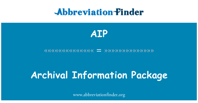 AIP: Archivní dokumentace