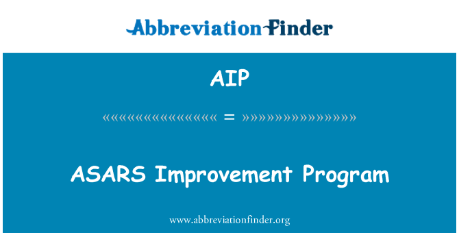 AIP: Program zlepšování ASARS