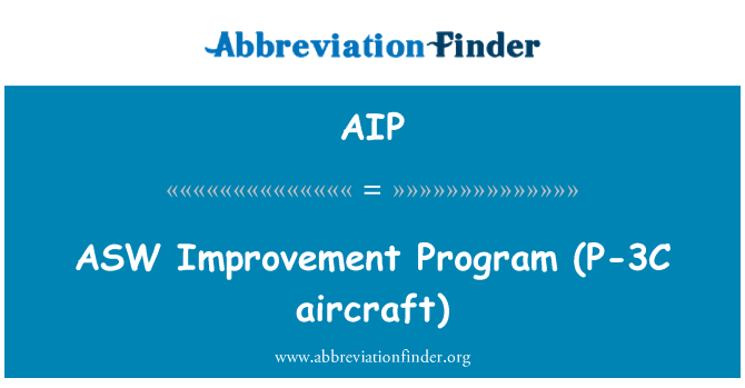 AIP: ASW Improvement Program (aerei P - 3C)