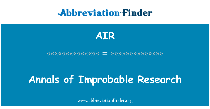 AIR: Annales de rechèch Improbable