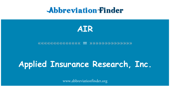 AIR: Angewandte Versicherung Research, Inc.