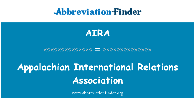 AIRA: Cymdeithas Appalachian cysylltiadau rhyngwladol