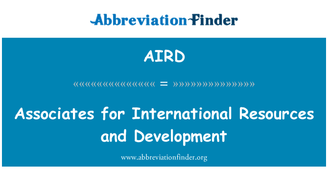 AIRD: Associates for International Resources and Development