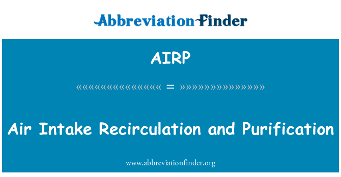 AIRP: È konsome bon jan kantite Recirculation Et pirifikasyon