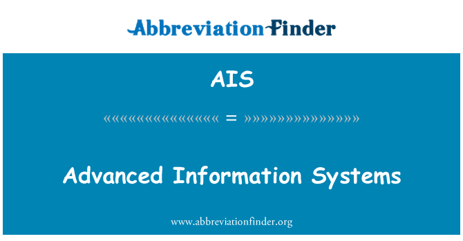 AIS: Systemau gwybodaeth datblygedig