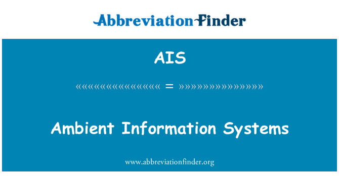 AIS: Ambient informatiesystemen