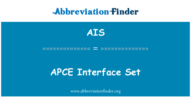 AIS: Sett ta ' Interface APCE