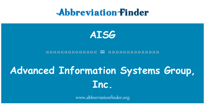 AISG: Erweiterte Information Systems Group, Inc.