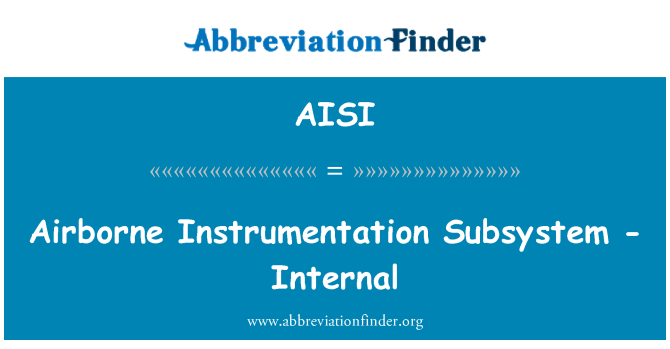 AISI: Palubní přístrojové Subsystem - vnitřní
