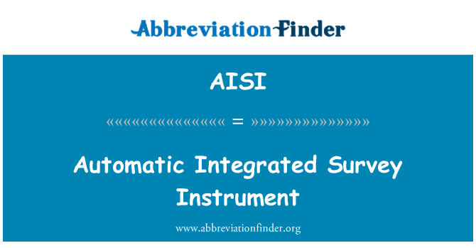 AISI: Automatische geïntegreerde enquête-Instrument